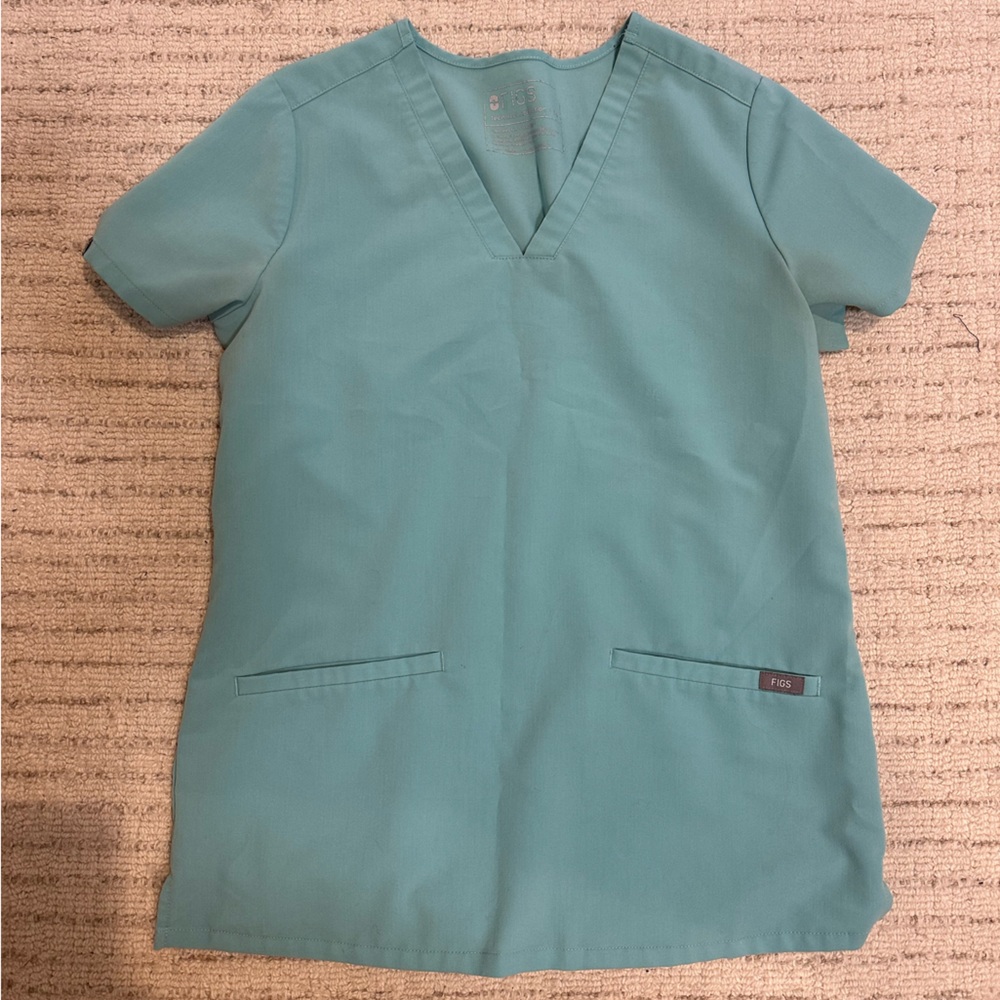 XS Teal Figs Scrub Top